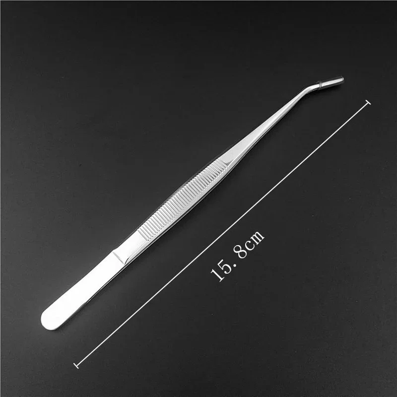 

Stainless Steel Dental Tweezers Surgical Serrated Curved Tweezer Pincers Forceps Teeth Whitening Dentist Tools