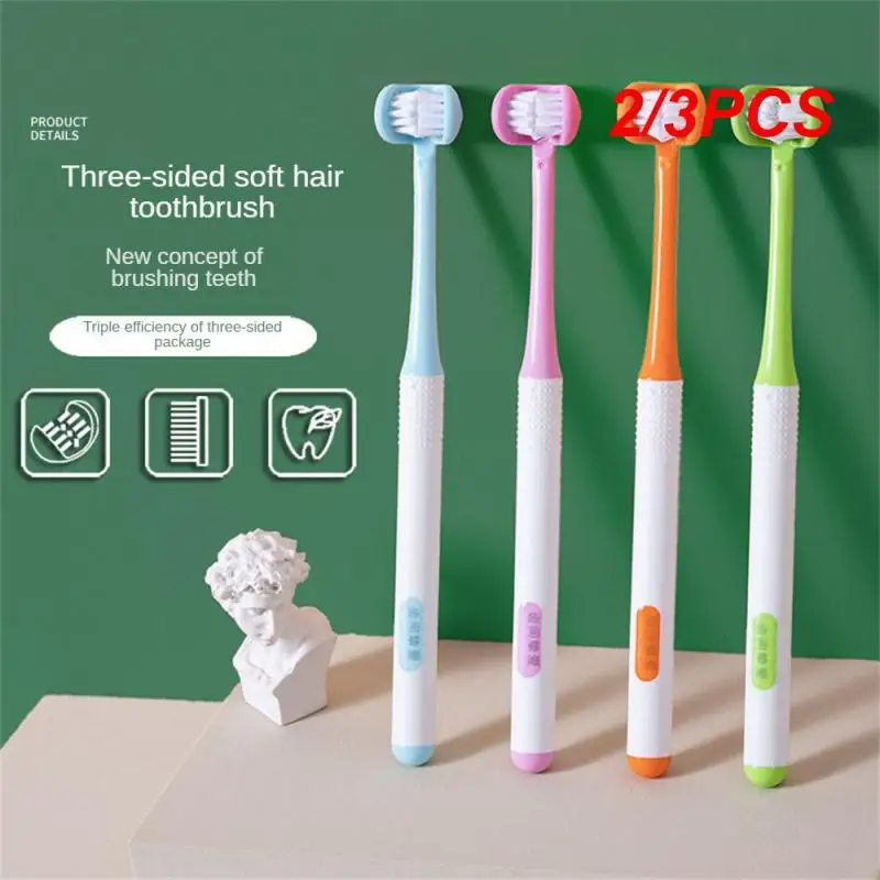 2/3PCS Three-dimensional Toothbrush Deep Cleaning Three Sided Toothbrush Effective Brushing Care