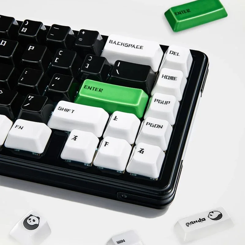 Panda Ceramic Keycaps Set 89 keys Personalized Character  Customization HIFI Sound Adaptation For 65/75 KeyBoard Keycaps