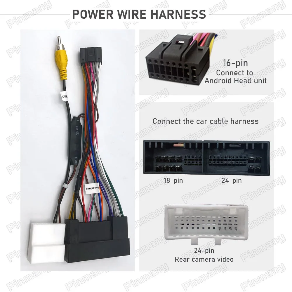 Car Radio Cable Connector 16-pin Audio Power Wire Harness Socket Adapter HYC4 for Hyundai KIA Ceed K5 AVN Head Unit