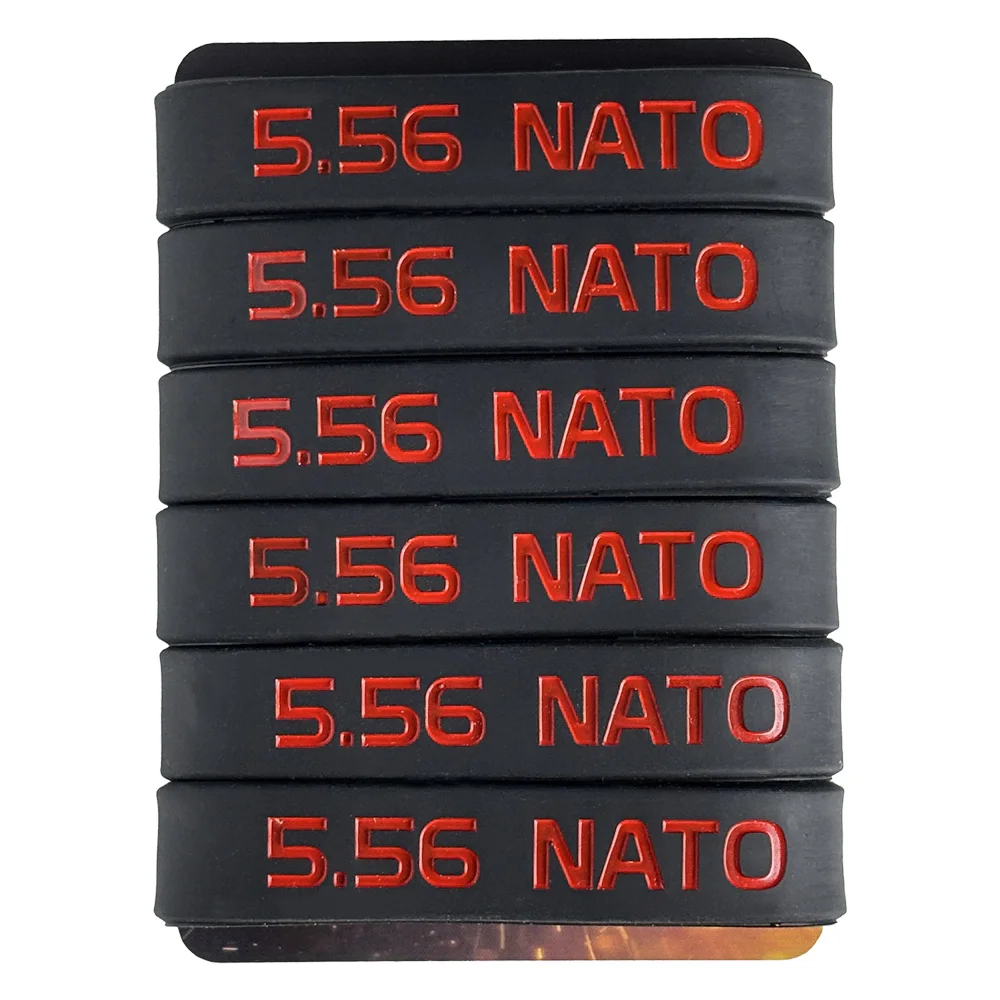 6er-Pack Magazinmarkierungsband für 5,56 Nato Magazinmarkierungsgummiband Rutschfest Praktische Identifizierung für die Sicherheit von Waffen