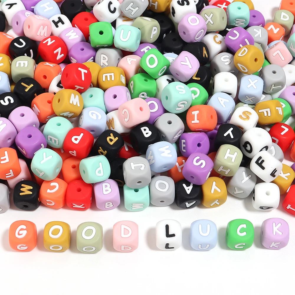10/26pcs Silicone Letters Beads 12mm English Alphabet Beads Loose Spacer Beads For Jewelry Making DIY Keychain Accessories