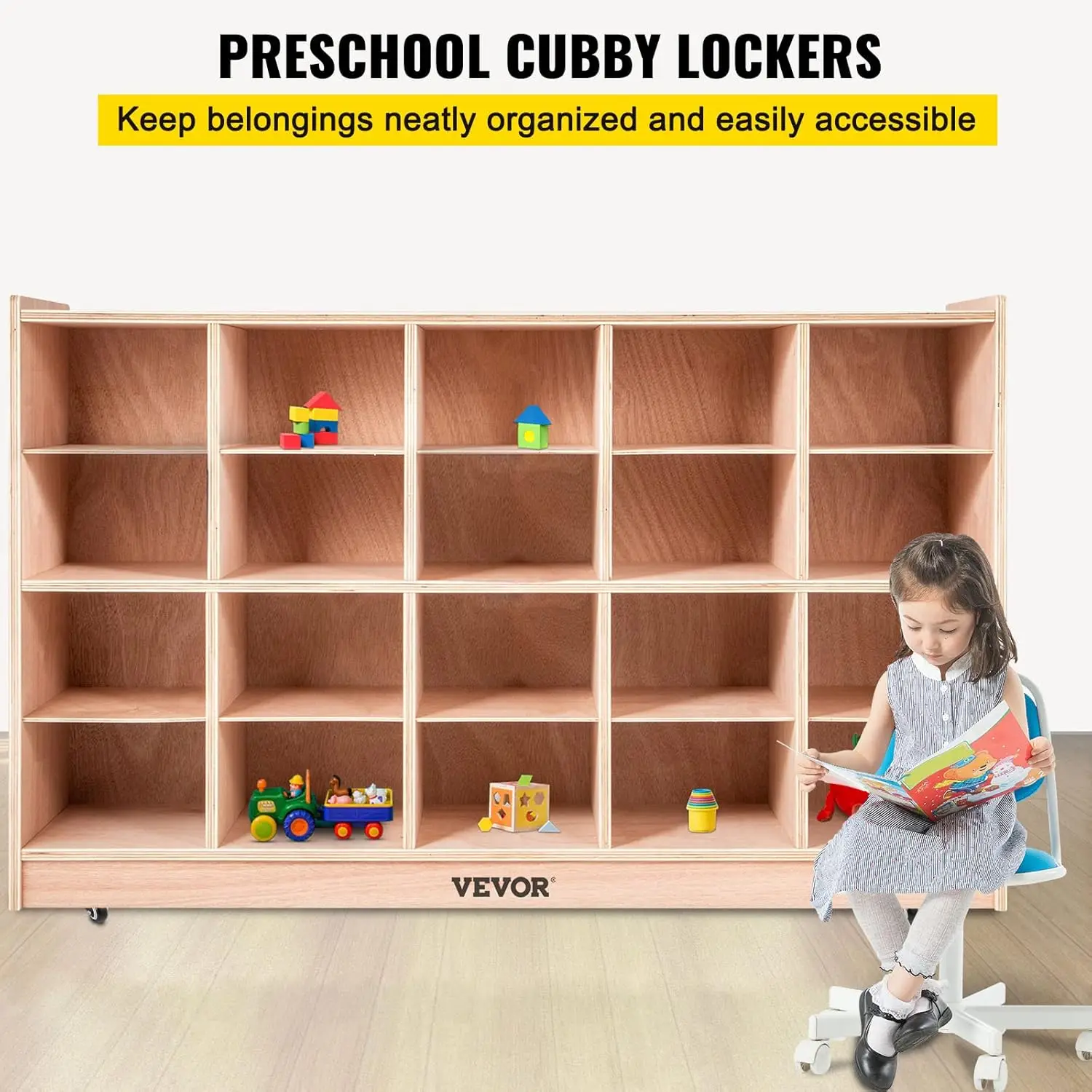 20-Section Cubbies for Classrooms, Cubby Storage Cabinet, Classroom Cubbies, Compartment Storage , Classroom