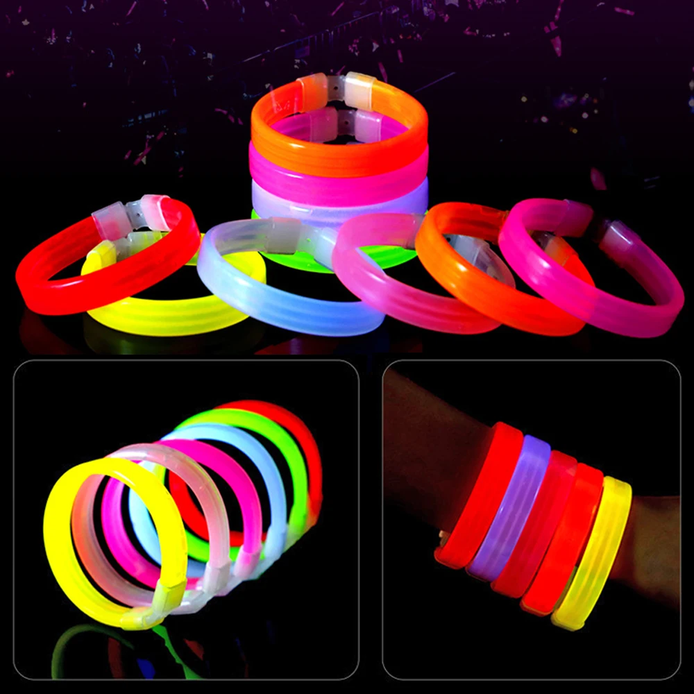 Plastic Luminous Wristband Luminous Glow In The Dark Rubber Bangle Shine Cuff Party Supplies Concert support Bracelet Party