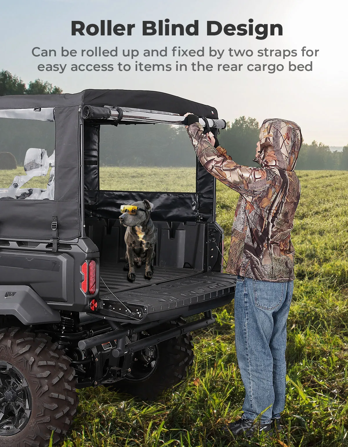 600D PVC غطاء سرير البضائع الخلفي ل Can-Am Defender HD5 HD7 HD8 HD9 HD10 ماكس شفافة ويندوز UTV خيمة مقاومة للماء