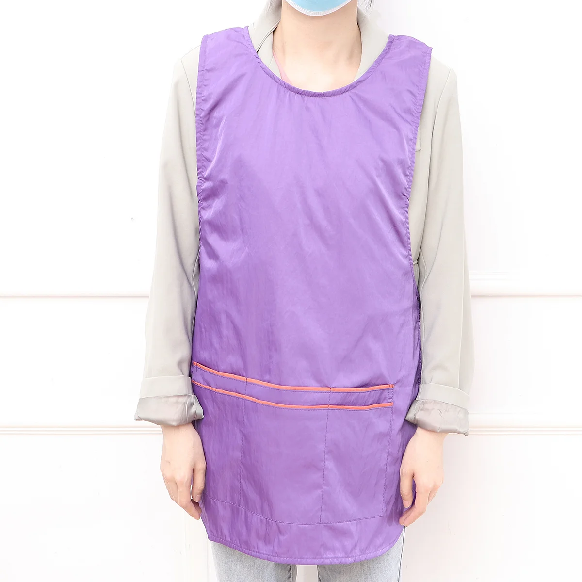 

1pc Beauty Salon Purple Multi-Use Hairdressing Pinafore Stylist Working Apron Kitchen Cooking Sleeveless Apron For Cleaning Home