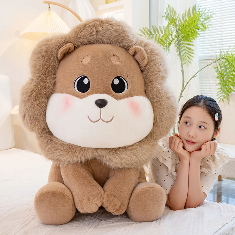 

Fun Lion Shape Seat Cushion with Non-Slip Base Home Office Sofa Decor Machine Washable Soft Plush Pillow Gift for Adults