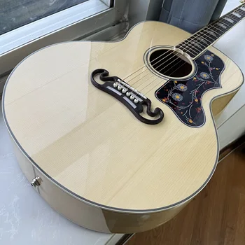 Customized Acoustic Guitar Jumbo Solid Spruce Top Mahogany Neck Fast Delivery Free Shipping