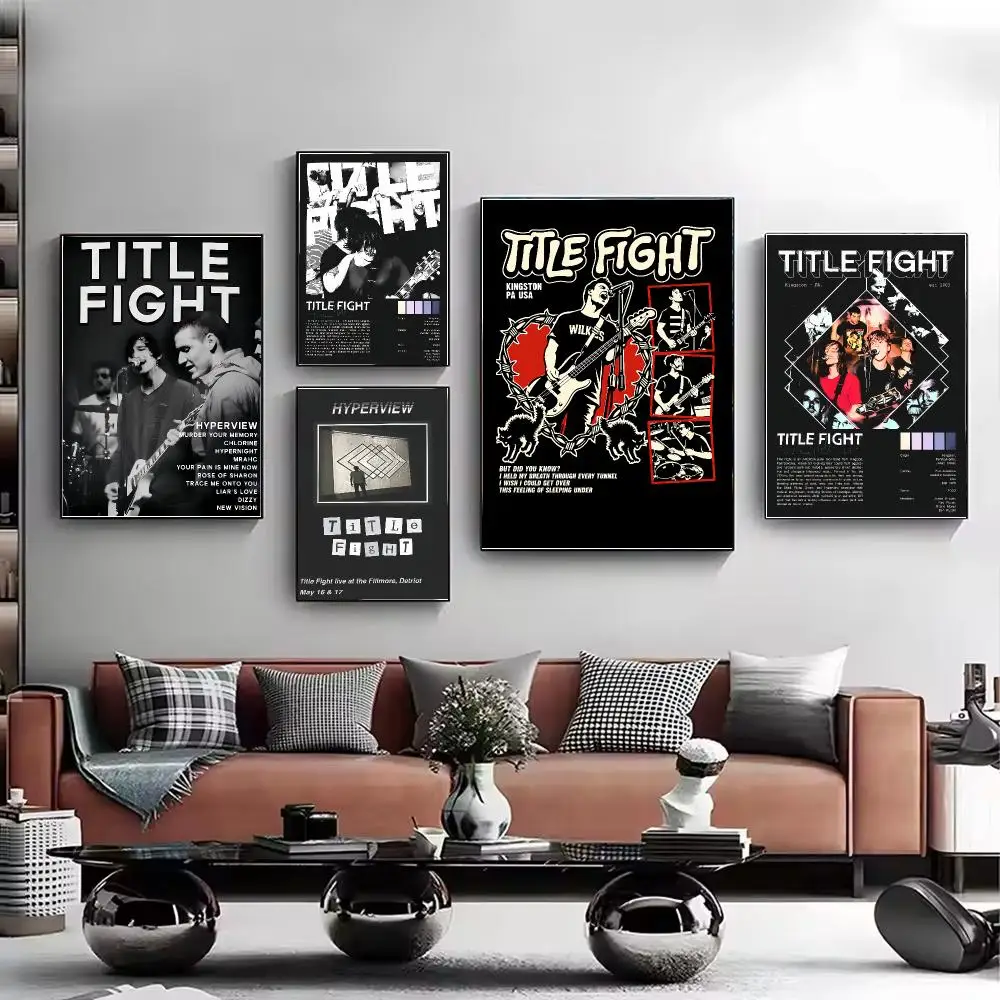 Band T-Title Fight Poster Stylish Wall Art Print for Living Room Bedroom Study Office Café Home Decor Modern Gift