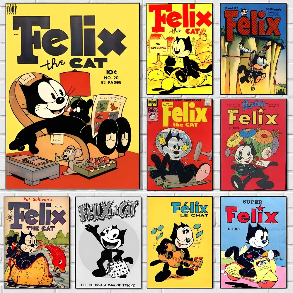 Felix The Cat Poster Prints Wall Art Pictures For Modern Bedroom Game Room Home Aesthetic Room Deco
