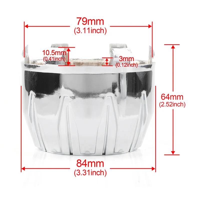 CFPerformance 4 Stück 84 mm/3,31 Zoll Außendurchmesser 79 mm/3,11 Zoll Innendurchmesser Radnabenkappenabdeckungen für ION ALLOY 171 179 # C101712 # C101792 # C10141 – Detail 2