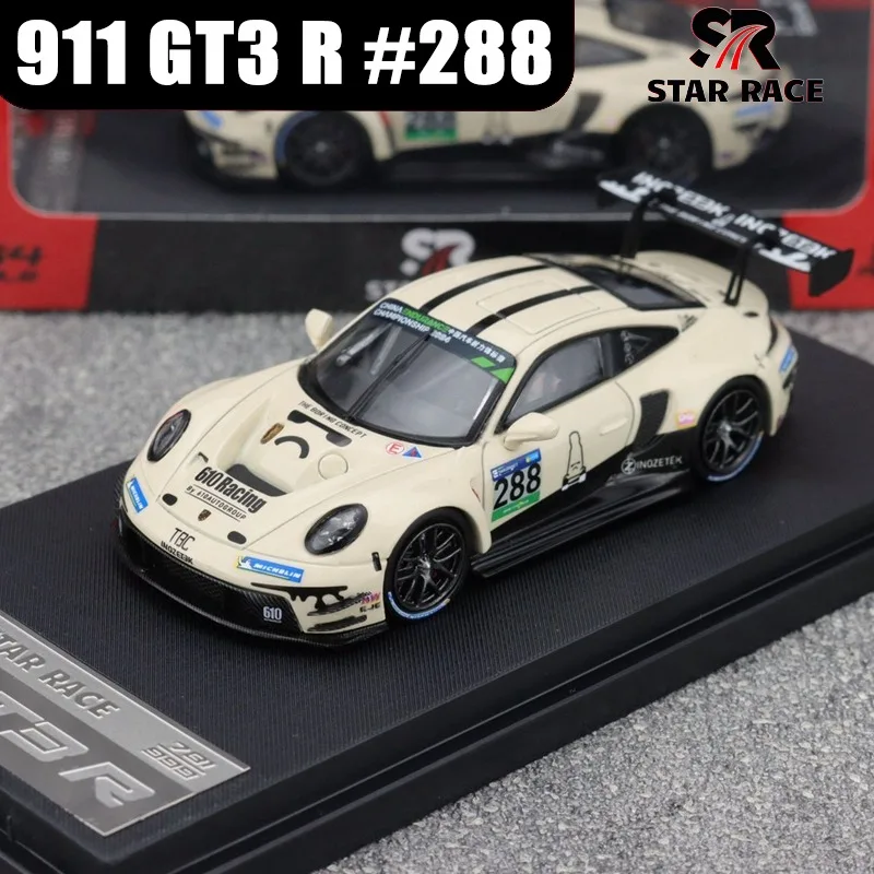 STAR RACE SR 1/64 911 GT3 R #288 Alloy Motor Vehicle Toy Die-casting Metal Model Collection Boy Christmas Gifts