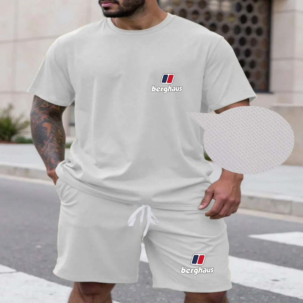 

New Men's Summer Short Sleeved T-shirt Set Fashion Two-piece Sportswear Casual Shorts Sportswear Men's Sportswear Set