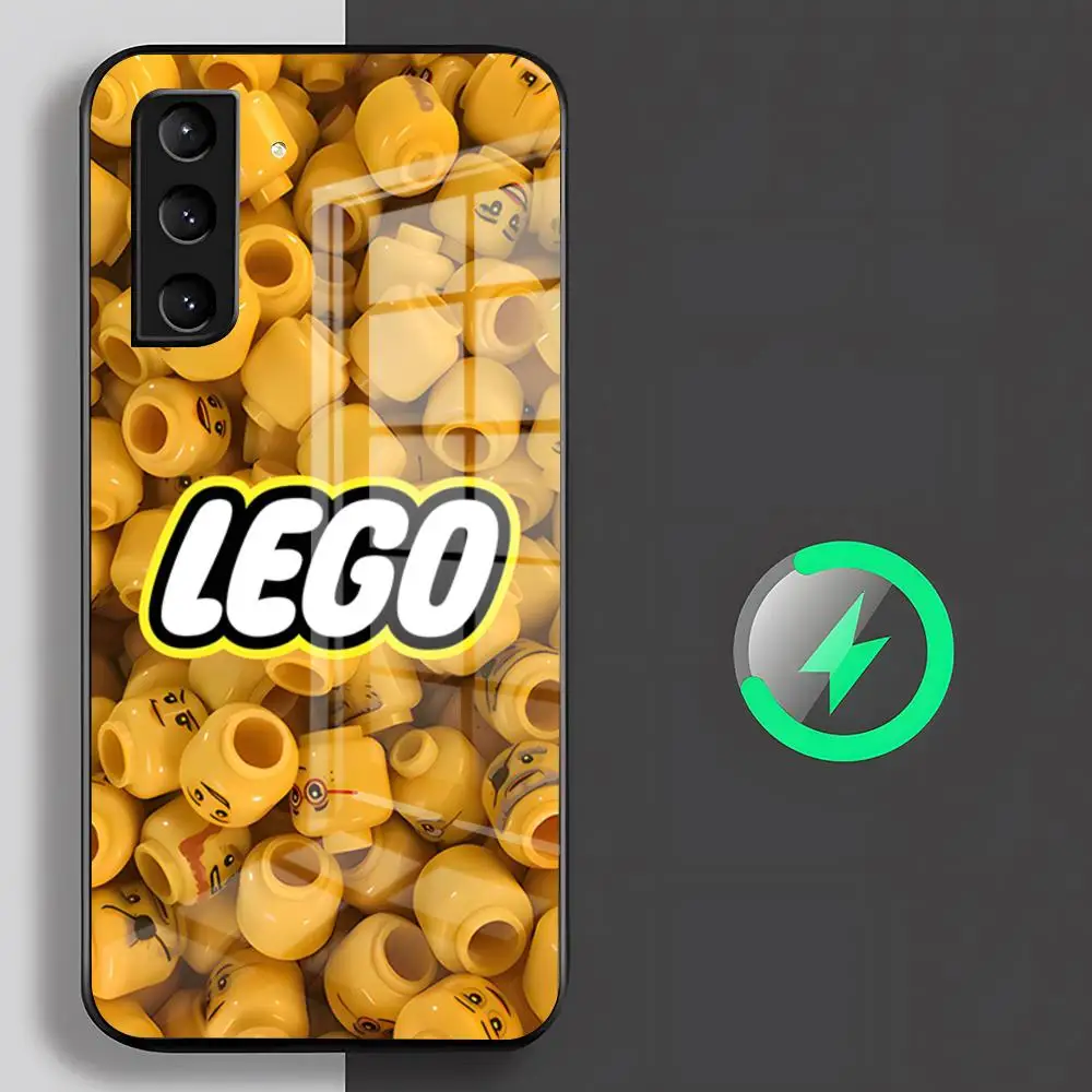 A-legoES Logo Phone Case For Samsung S26 S25 S24 S23 S22 S21 S20 Edge Ultra Plus FE For Magsafe Glass Case