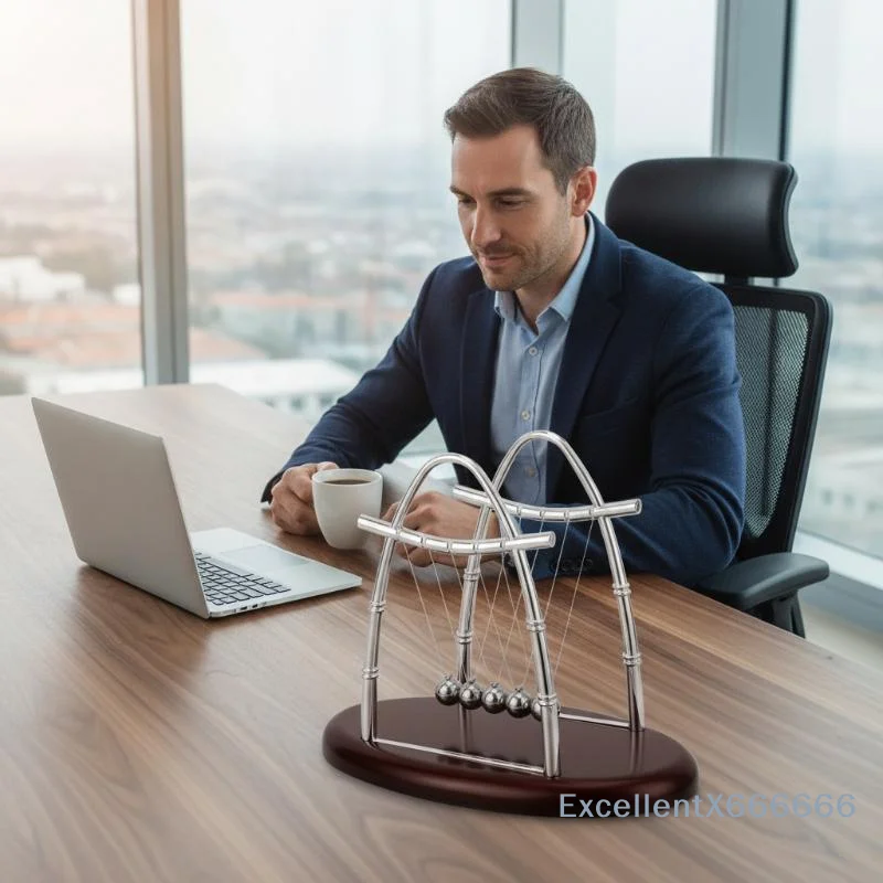 Newton Cradle Perpetual Motion Collision Balls Educational Physics Toy for Students Classroom Teaching Desk Decor