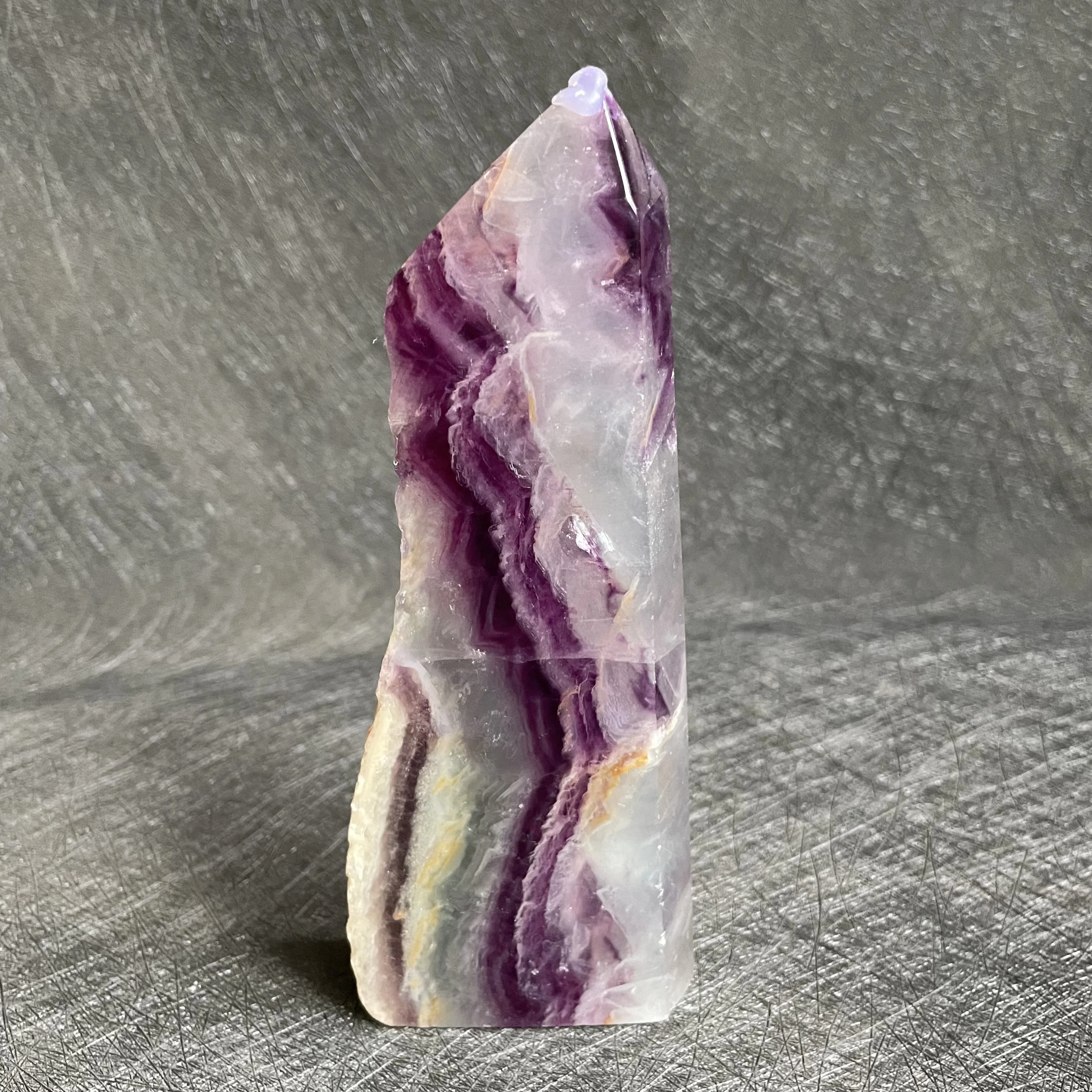 

327g Natural Fluorite Wand Point Decoration Polished Quartz Crystal Tower Reiki Healing Obelisk X3