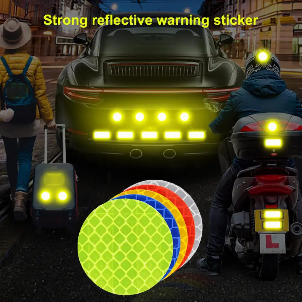 Stable 10Pcs Durable Strong Adhesive Reflective Decals Plastic Reflective Sticker Anti-fade   for Car