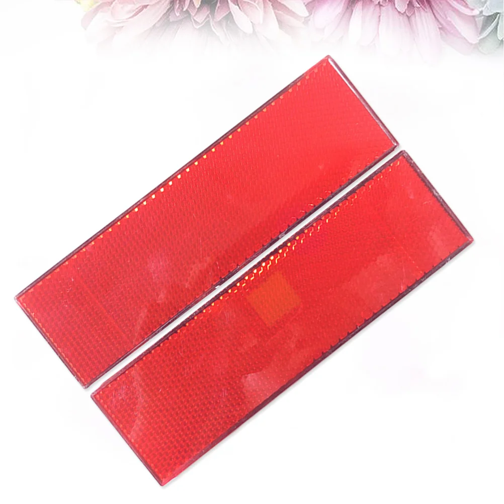 4Pcs Reflective Tape Car Panel High Visibility Safety Warning Strip for Truck Automobile Road Transport Use Red