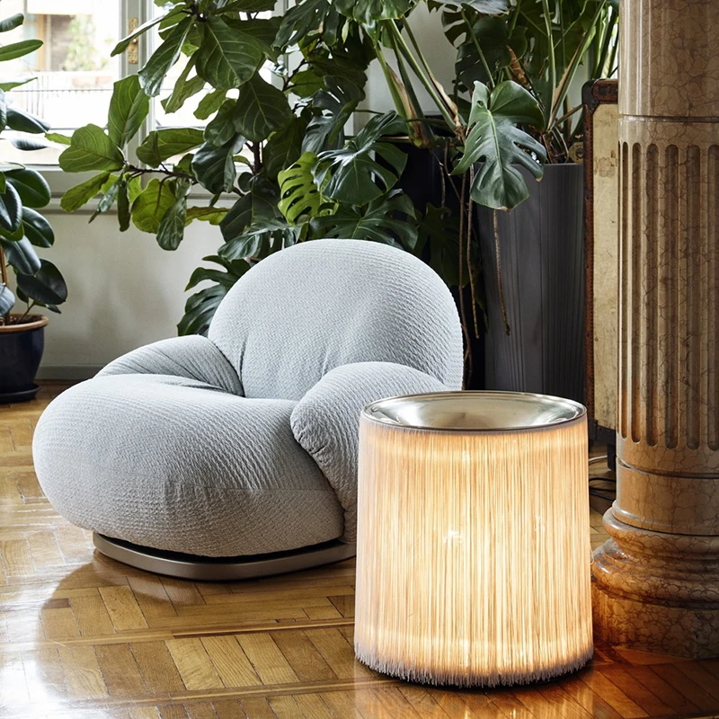 Vintage Tassel Floor Lamp For Bedroom Living Room Sofa Art Design Fringe Standing Lights Minimalist Cylinder Shape Table Light