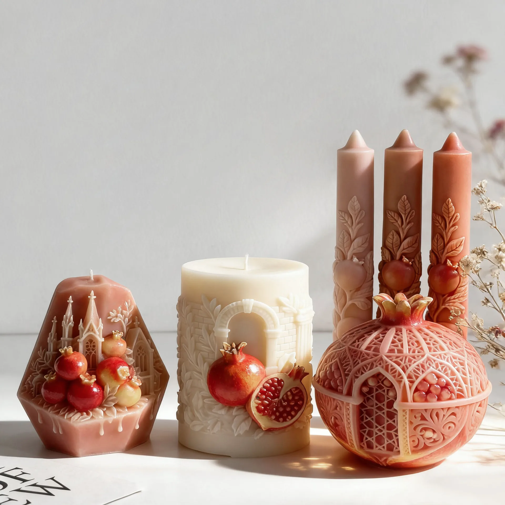 لتقوم بها بنفسك شمعة رمضان عنصر الرمان قالب من السيليكون اليدوية الجبس راتنجات الايبوكسي قوالب الديكور رائحة شمعة صنع الإمدادات