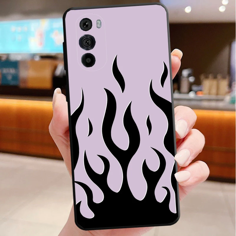 Phone Case For Motorola Edge 50 40 Pro 60 50 40 30 Ultra Neo Fusion Moto G85 G72 G53 G54 G84 G13 G32 Fire Flame