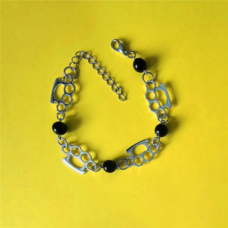 Y2k 2000s Punk Style Imitation Pearl Boxing knuckles busters Bracelet for Women Hip-Hop Boxing Glove Bracelet
