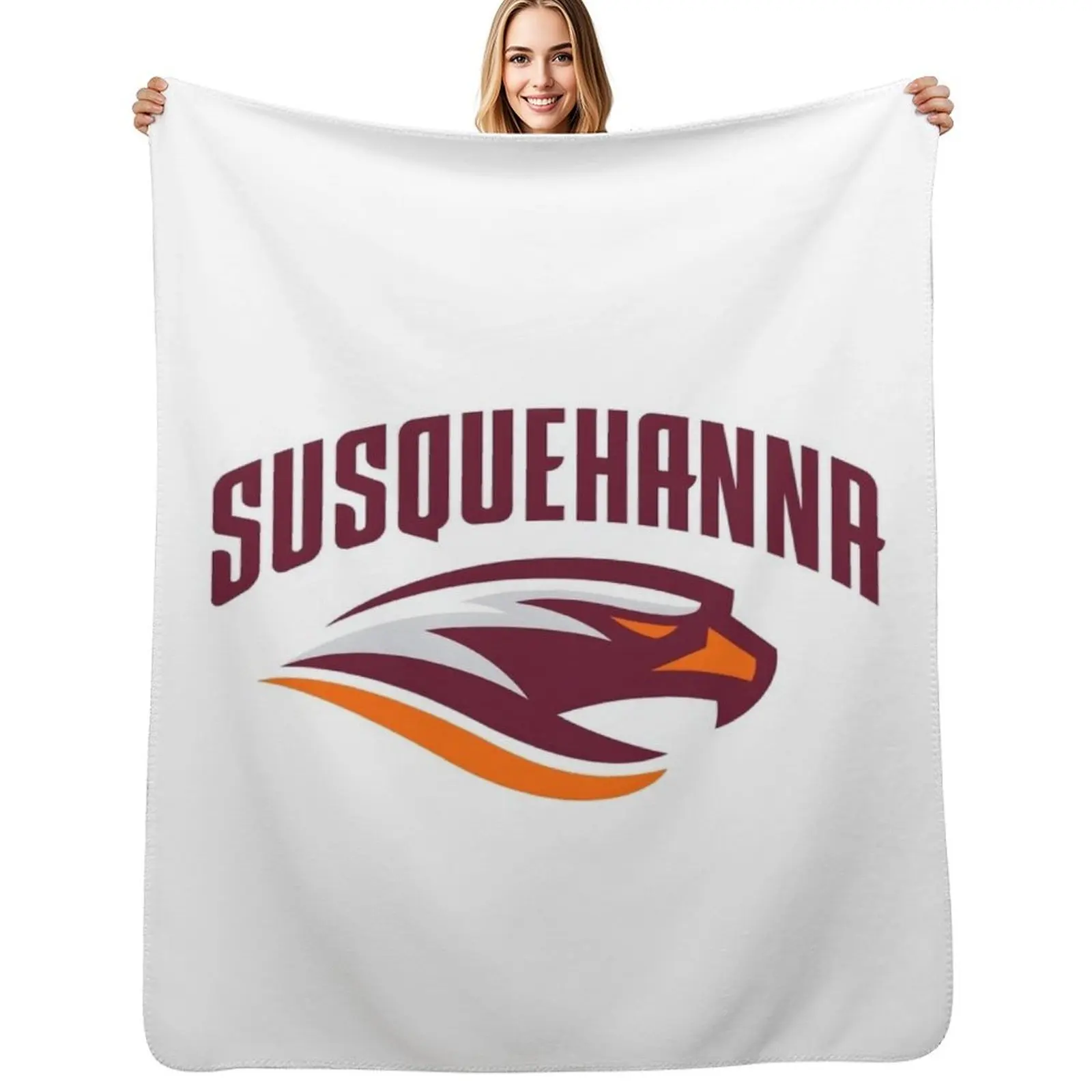 

Susquehanna River Hawks Logo Throw Blanket Decorative Throw Hairys Polar Shaggy Blankets