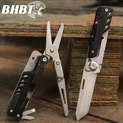 BHBT 6 In 1 Multi Tool Scissors Detachable Knife Folding Multitool Screwdriver Multifunction Outdoor Pocket EDC Tools