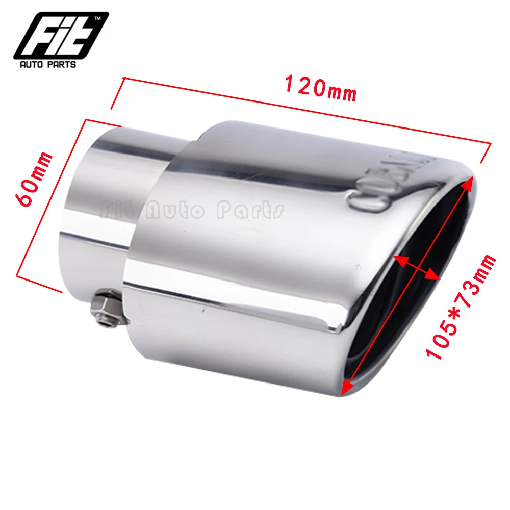 1pcs Stainless Steel Car Exhaust End Tip 60mm Slant Outlet Auto Muffler Tail Pipe