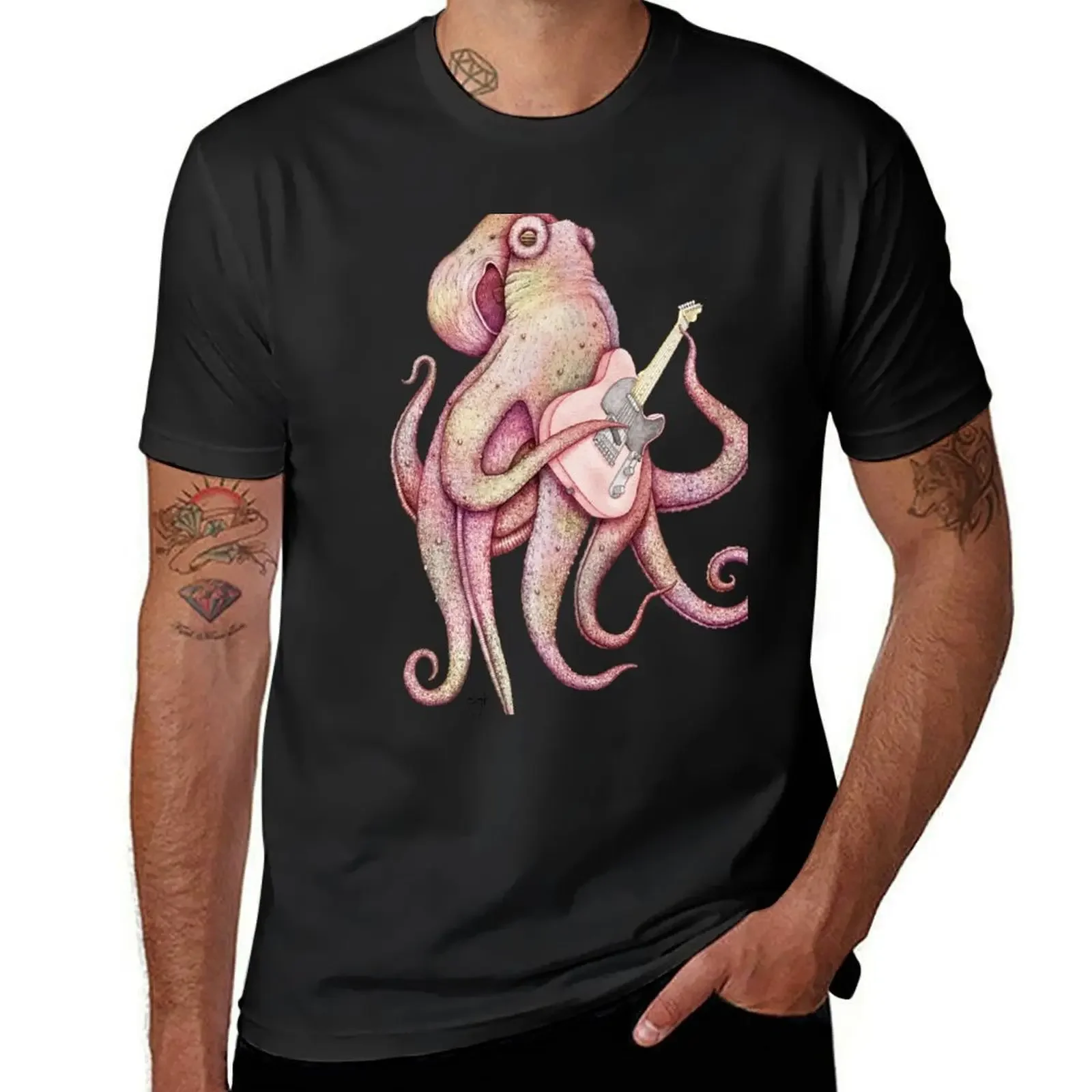 

POLAH - the axe wielding Octopus - Red T-Shirt quick-drying vintage t shirts oversized t shirts for men