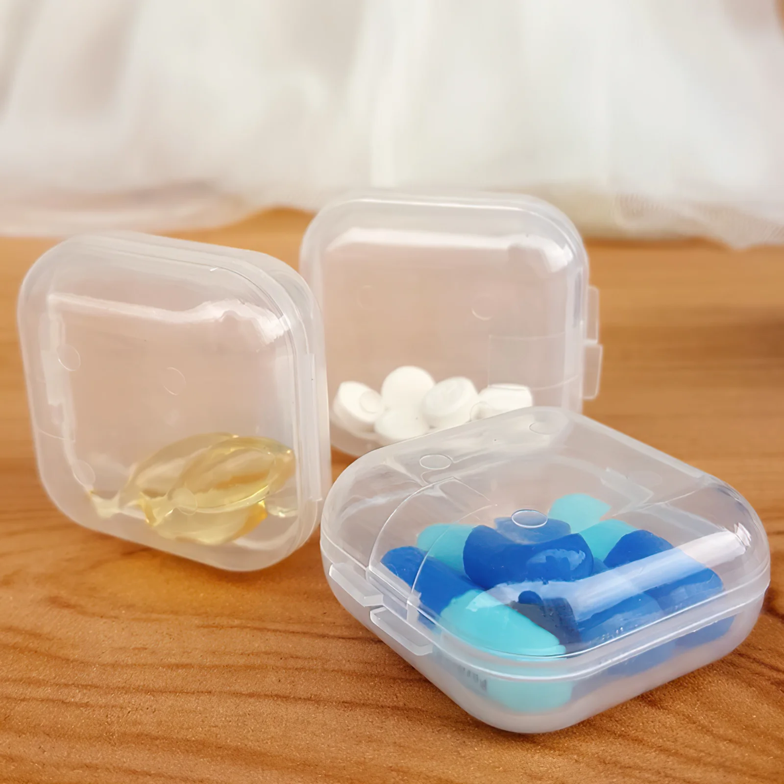 

20Pcs Ear Plug Case Clear Mini Jewelry Organizer Storage Small Plastic Box Pill Bead Containers Ear Plug Case Clear Jewelry