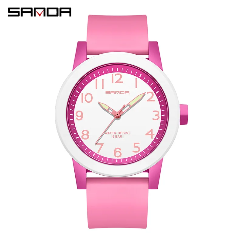 SANDA Fashion Trendy Couple Watch Men's and Women's Waterproof Electronic Quartz Watch Simple and Personalized Children's Watch