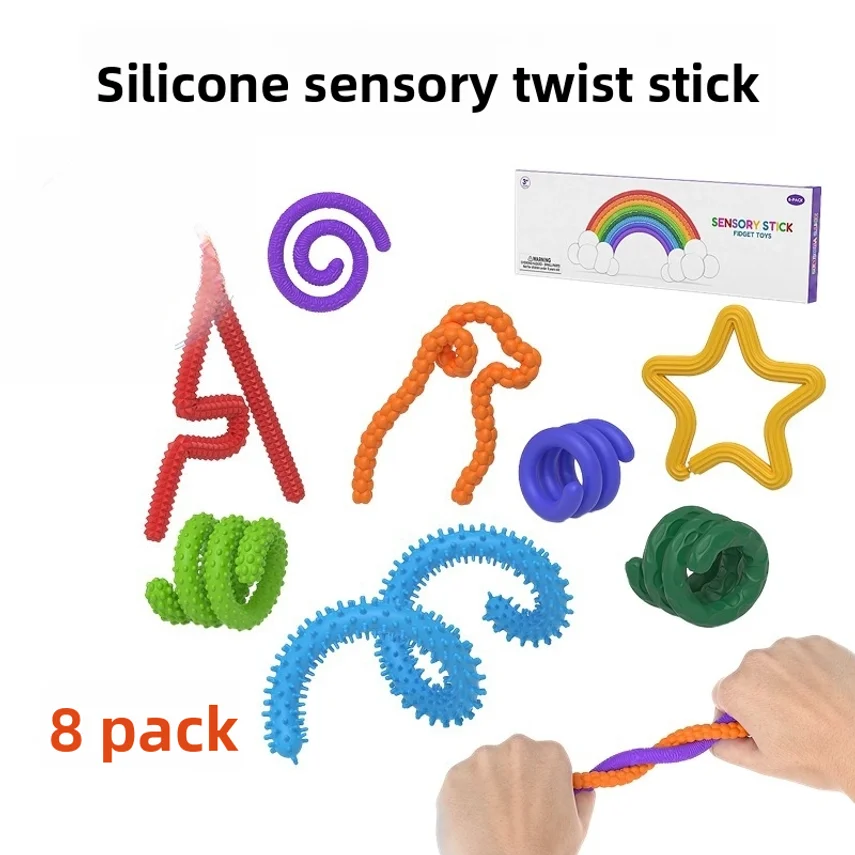 Cross-border Silicone Sensory Twist Sticks Fidget Toys Children's Sensory Twist Sticks Educational Toys