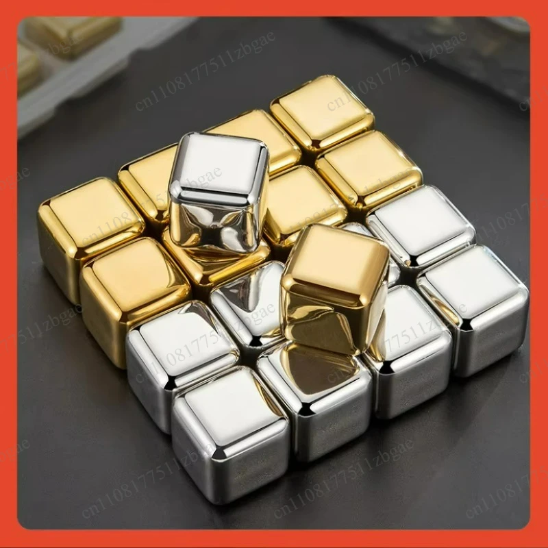 Reusable Stainless Steel Ice Cubes, Quick Freeze Chilling Stones, Food Grade Metal Pellets for Drink Accessories