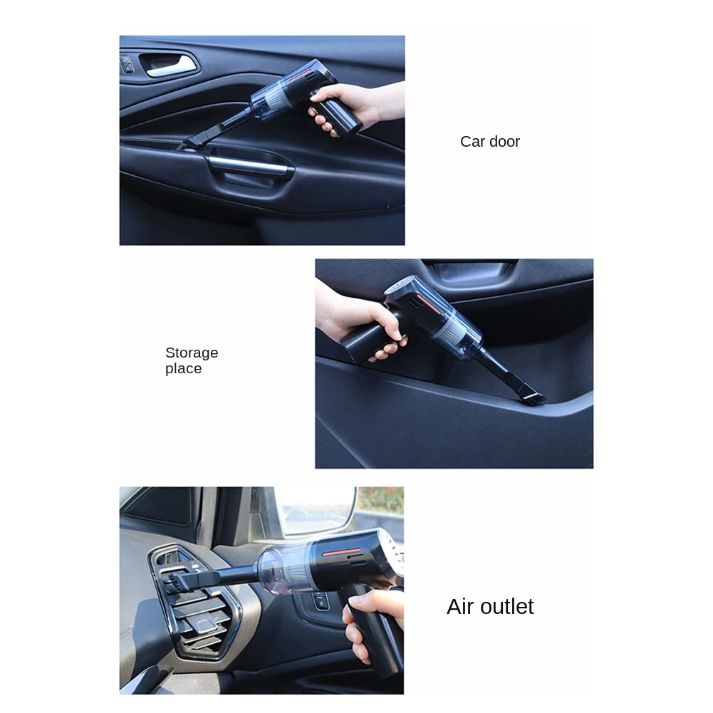 Aspiradora inalámbrica de mano para coche, aspirador de doble uso con batería integrada, 9000Pa