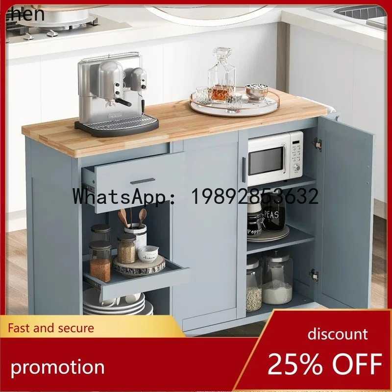 Movable Kitchen Workbench with Wheels, Hand-Pushed Dining Cart, Storage Rack