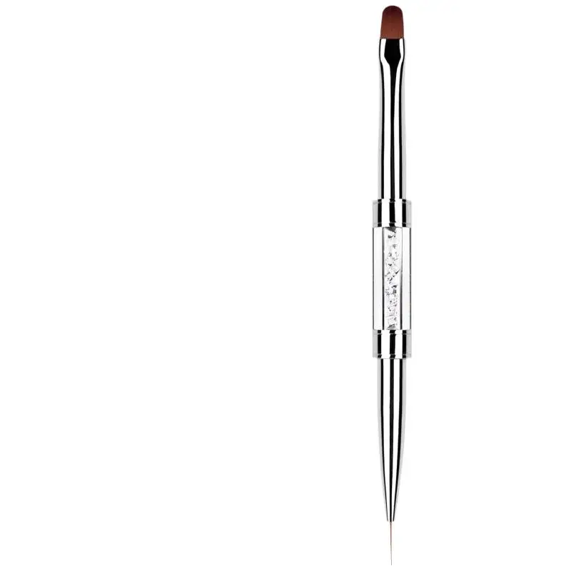 1 Stück Doppelendiger Edelstahl-Weichfaser-Malpinsel für Maniküre, Kristall-Nagelkunst-Pinsel, Nagellack-Liner-Pinsel, Make-up-Werkzeug – Detail 7