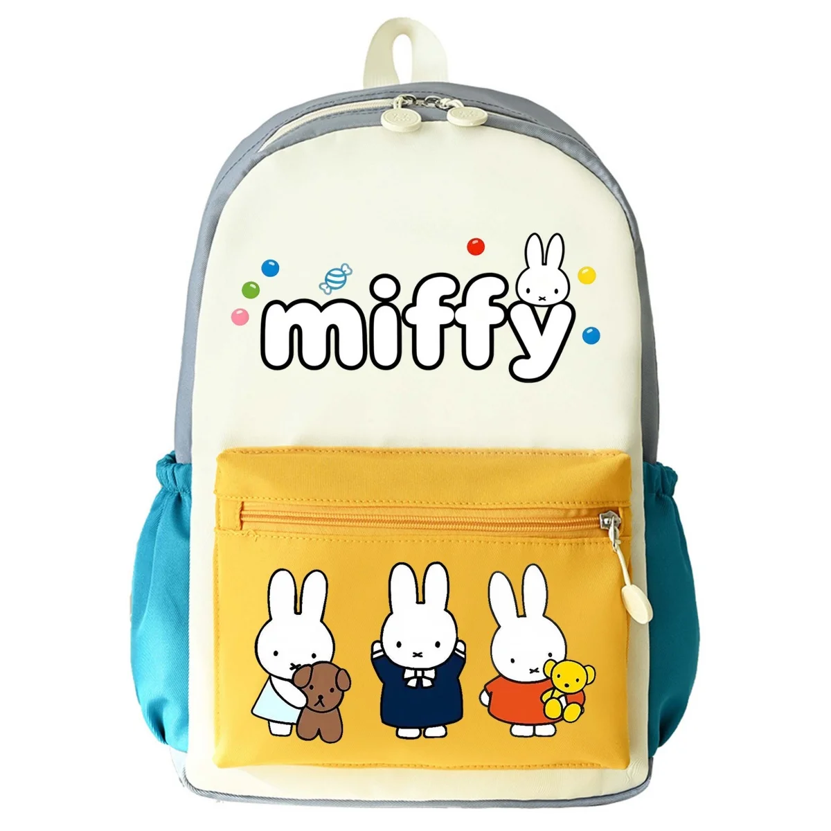 กระเป๋าเป้สะพายหลังมิฟฟี่ใหม่สำหรับเด็กผู้หญิง ความจุขนาดใหญ่ แฟชั่นการ์ตูนน่ารัก กระเป๋าเป้เดินทาง กระเป๋าถือแบบพกพาสำหรับนักเรียน กระเป๋าสะพายไหล่