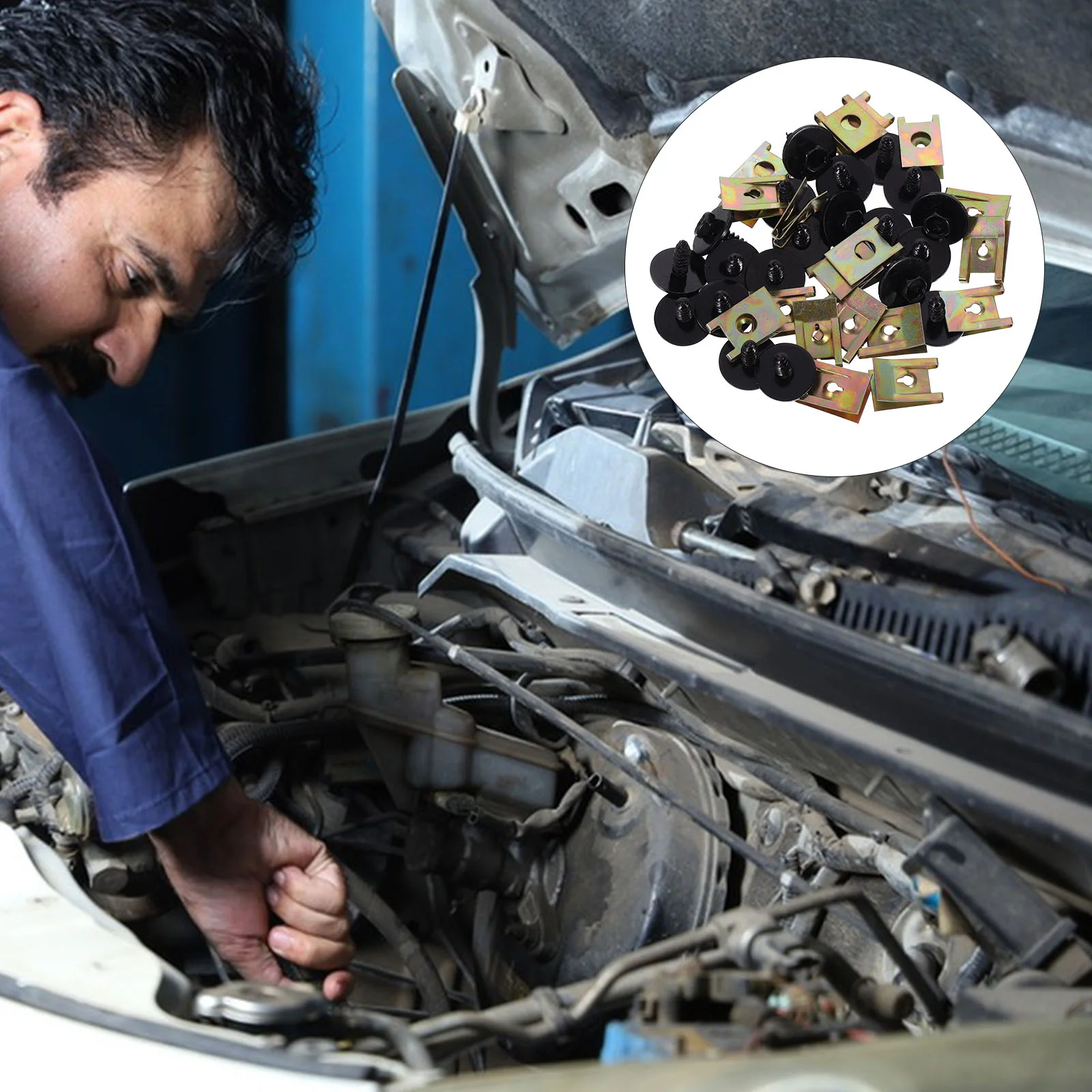 

1 Set Engine Undertray Screws Bumper Fasteners Kit Metal Clips Washers Bolts Car Chassis Easy Installation