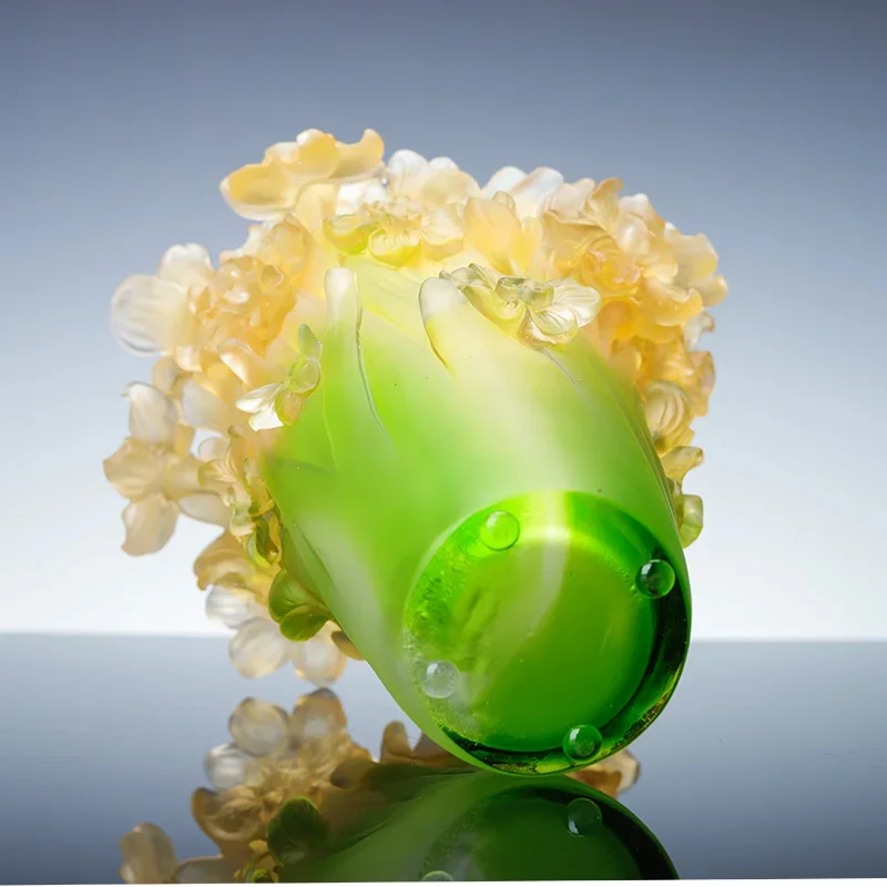 New Murano Crystal Vase, High Quality Home Decoration, Engraved Rose Pattern, Green And Blue Casting, Commemorative Gift