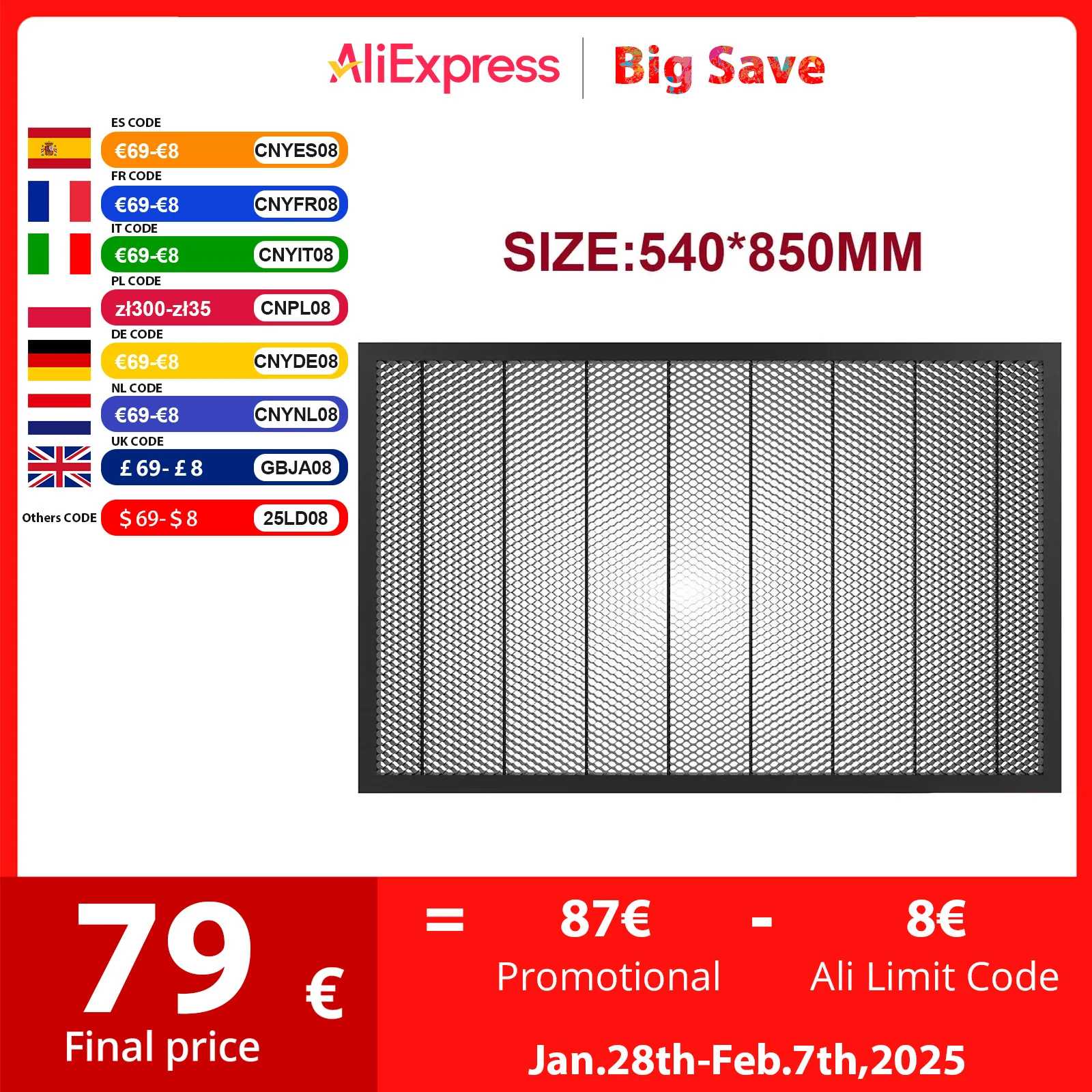 NEJE 540 x 850 MM Honeycomb Panels, Laser Honeycomb Working Table for NEJE 3 Max Laser Engraving Machine, CNC Logo Marking Tools