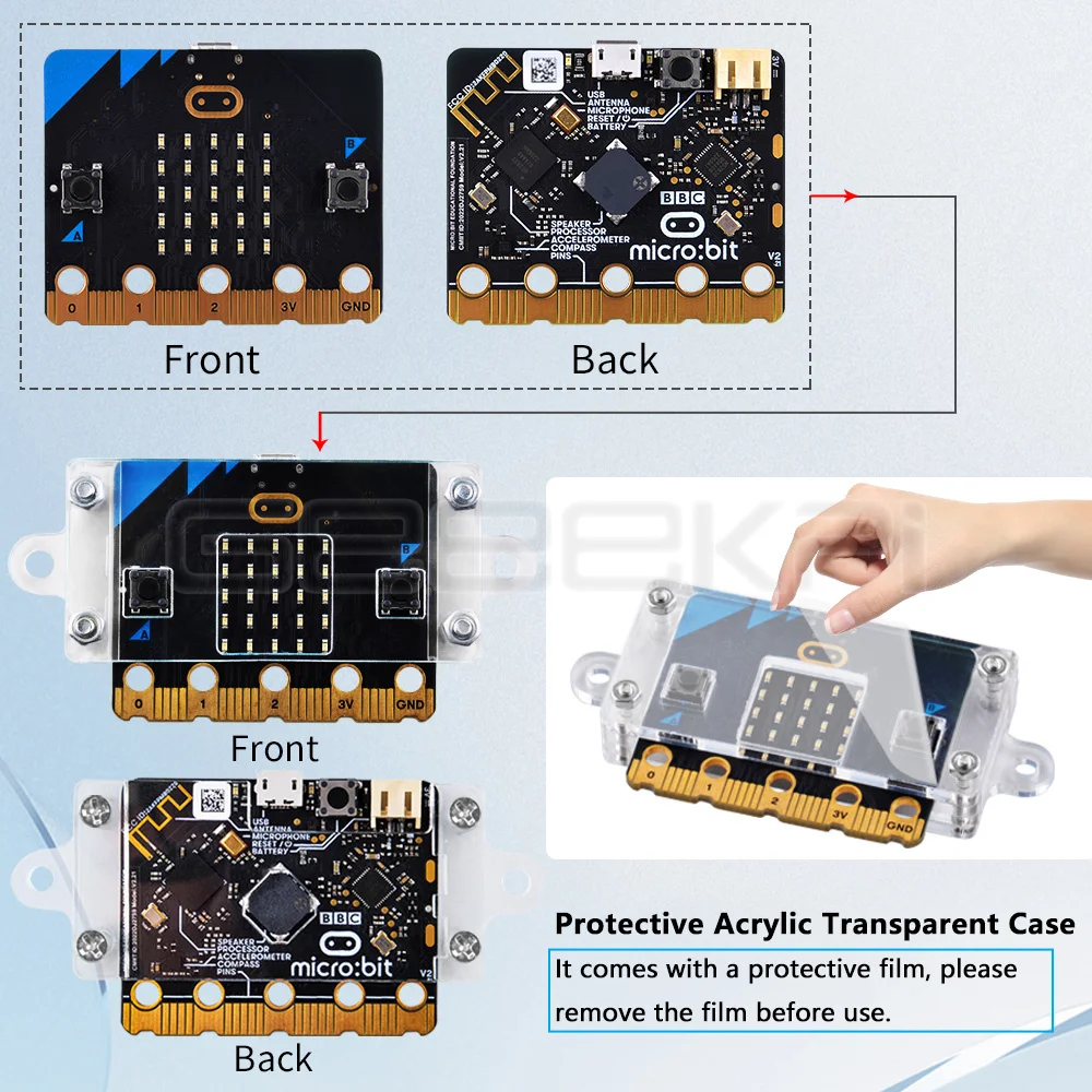 GeeekPi Microbit Starter Kit for Kid Accessories with Micro:bit  Coding Electronics Kit, STEM Educational DIY Experiment Kit