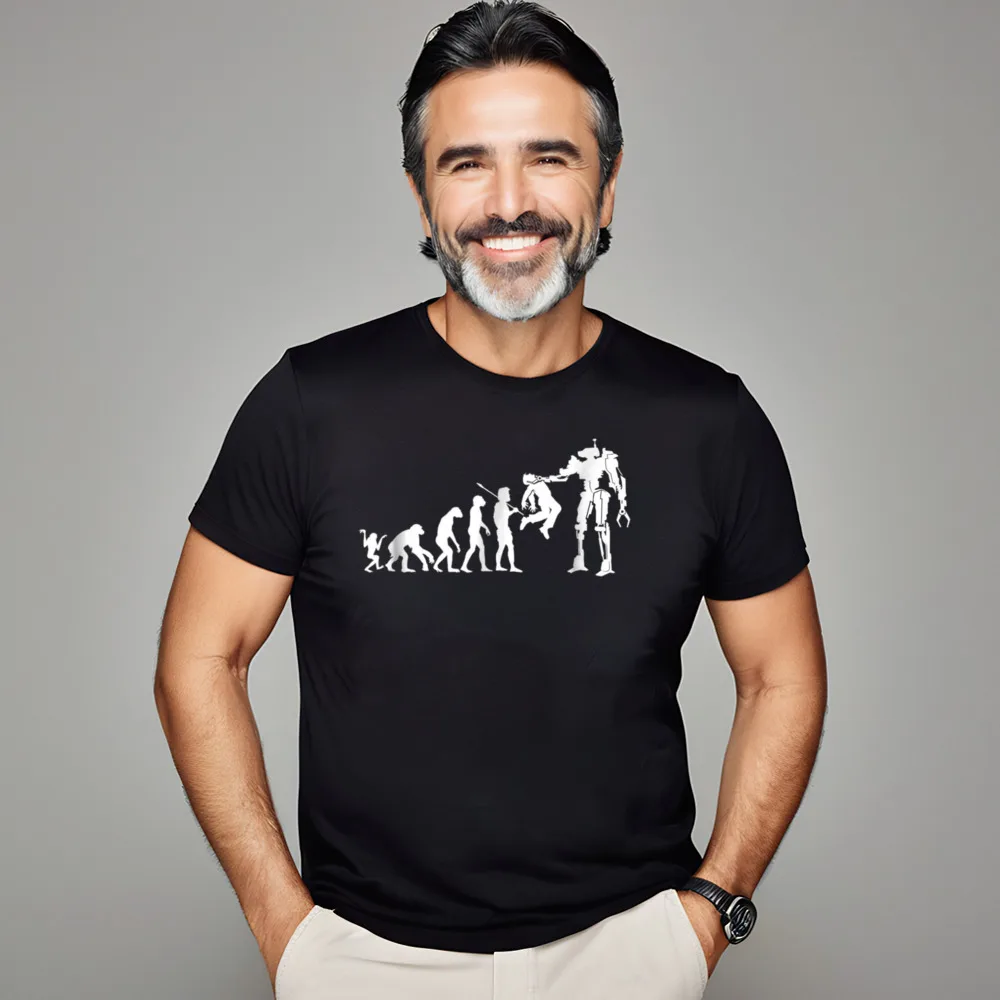 Funny Evolution To Termination T-Shirt__21071 Mother Day Pure Cotton Round Collar Tops & Tees Cool Tee Shirts Family Tshirts