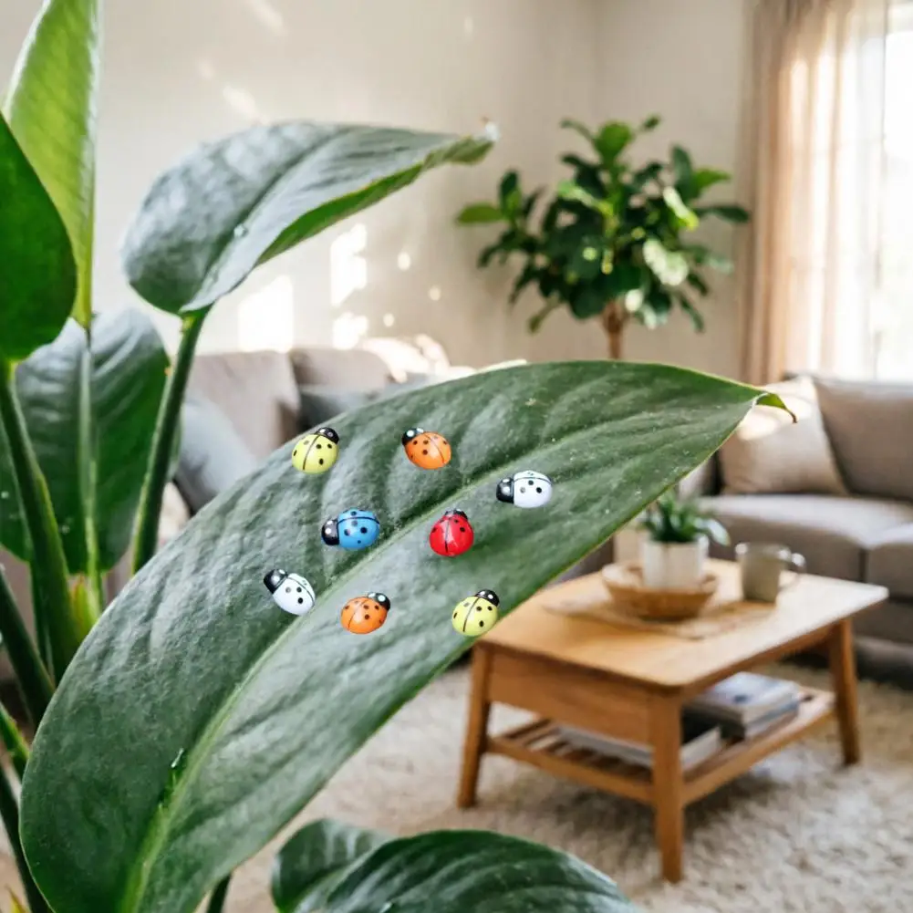 Small Decorative Figurines 10 Pcs Miniature Ladybug Figurines Tiny Ladybug Statues for Fairy Garden Decor Micro Landscape