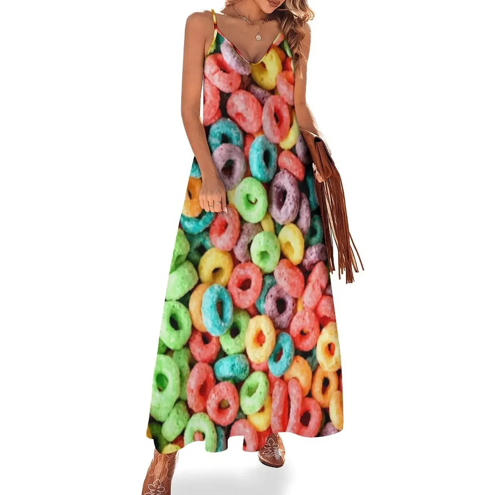 Fruit Loops! Sleeveless Dress summer dress womens 2024 Summer women's clothing elegant chic women dresses promotion Dress