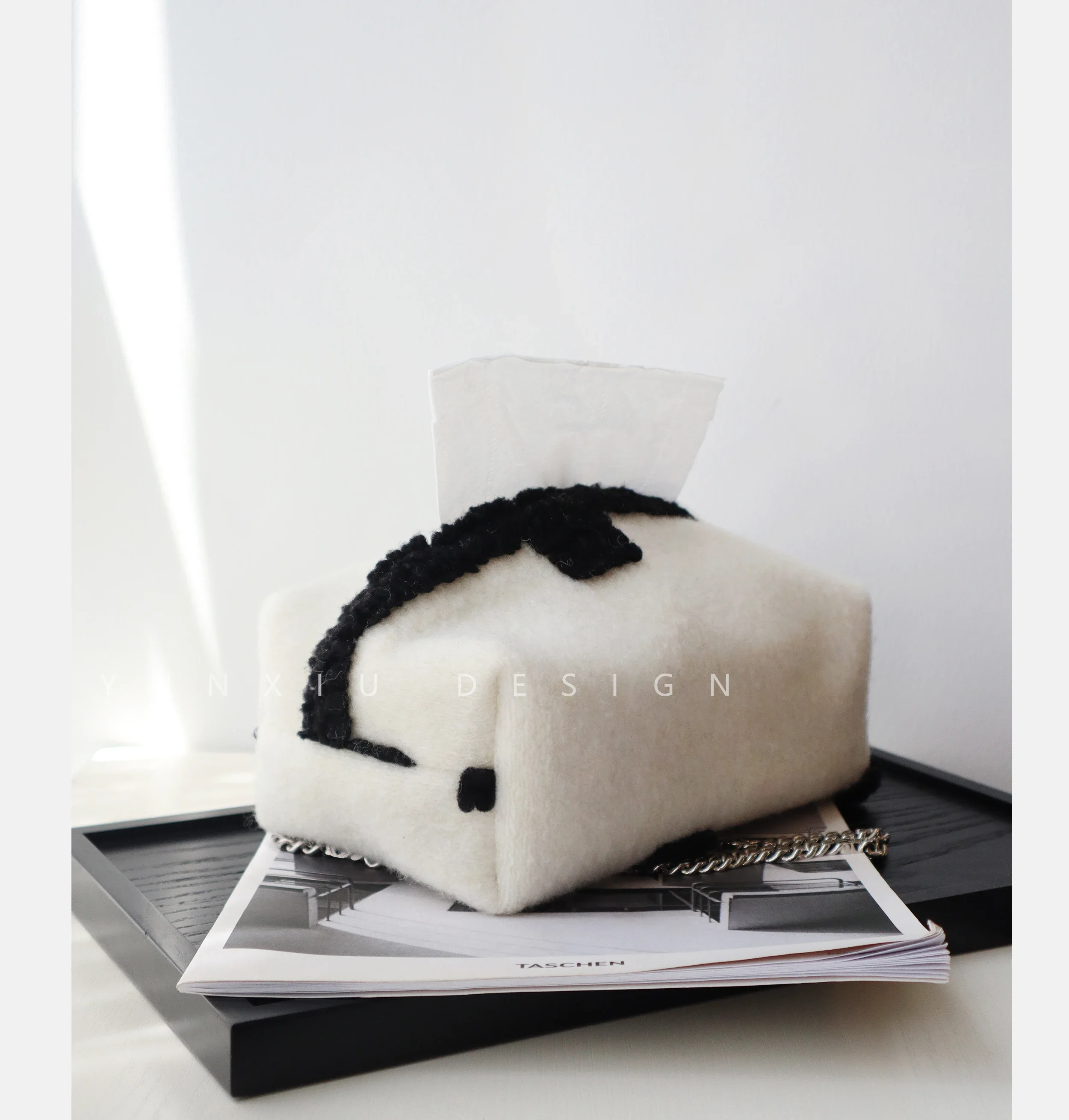 Black and White Abstract Tissue Cover