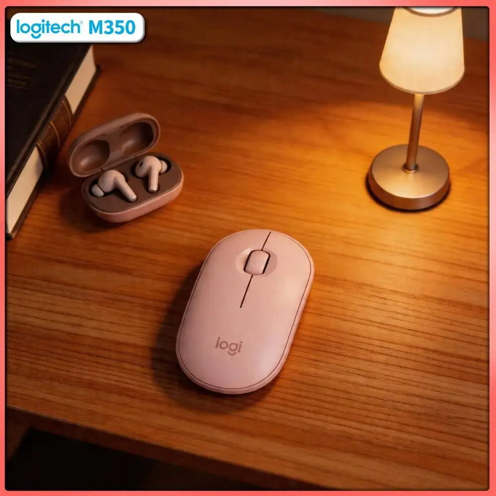 Logitech M350 Pebble Office Mouse - Minimalist Shape, Silent Scroll, Dual Mode, 18-Month Battery, Multi-Device Fit