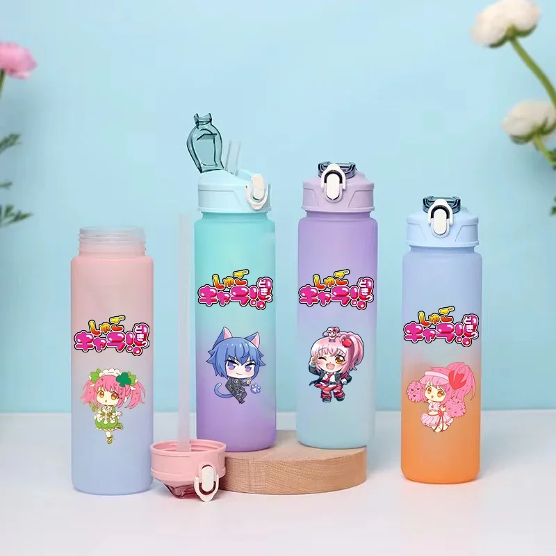 750ML Shugo Chara Children's Plastic Gradient Water Cup Portable Large Capacity Water Bottle Outdoor Sports Leak Proof Water Cup