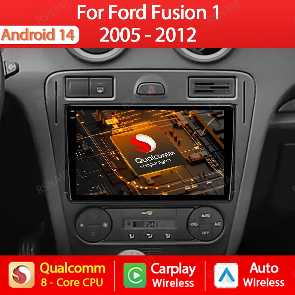 

Android 14 Car Radio For Ford Fusion 1 2005 - 2012 Multimedia Video Player GPS NAVI 4G WIFI BT Wireless Carplay Auto QLED 2 DIN