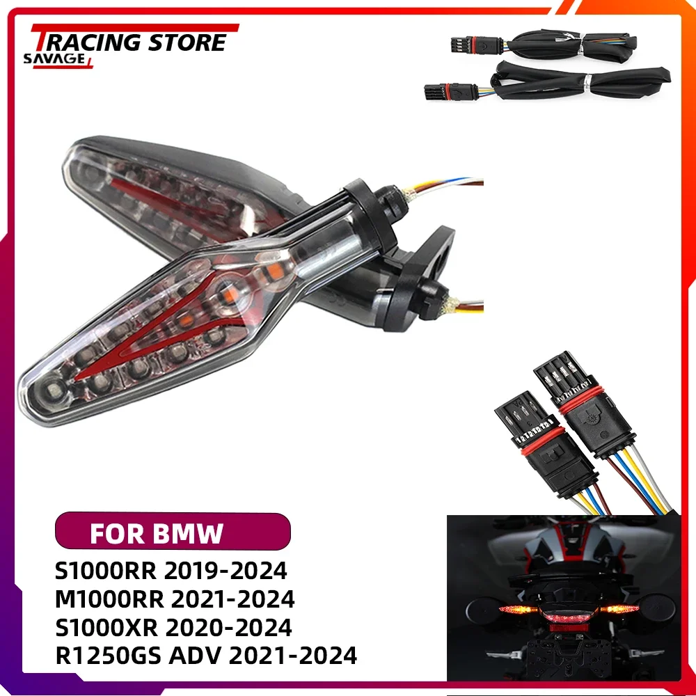 Rear Turn Signal LED Flasher Tail light For BMW S1000RR M1000RR S1000R S1000XR R1250GS ADV Indicator Wiring Cable Connector Plug